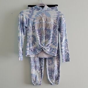 Kids Tie-Dye Hooded Long Sleeve Pants Set